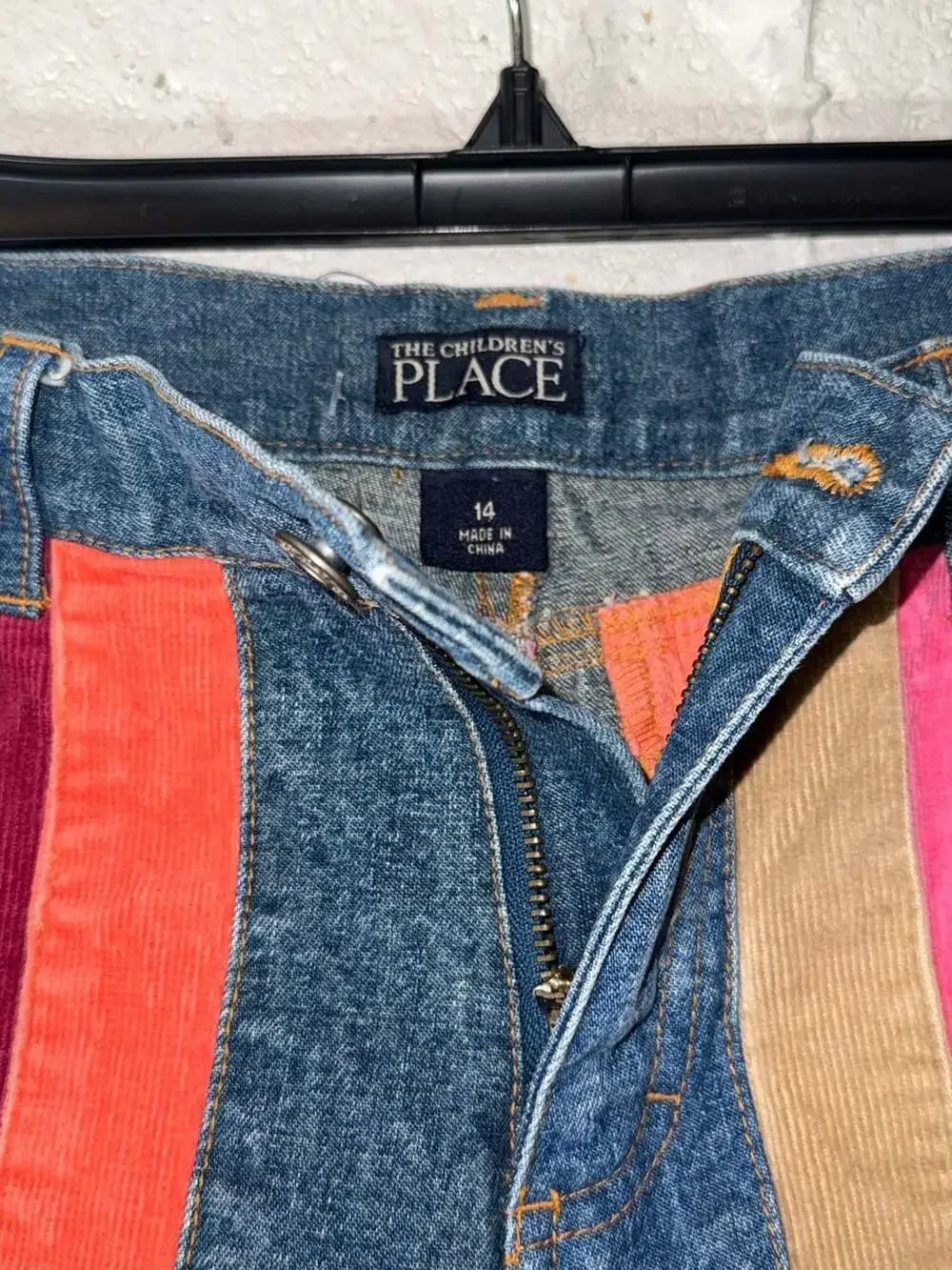 Vintage-Style The Children's Place Girls Size 14 Multicolor Corduroy Striped Fla